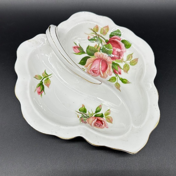 Royal Albert Anniversary Rose Leaf Shape Sweet Candy Dish Bone China England - Picture 3 of 5